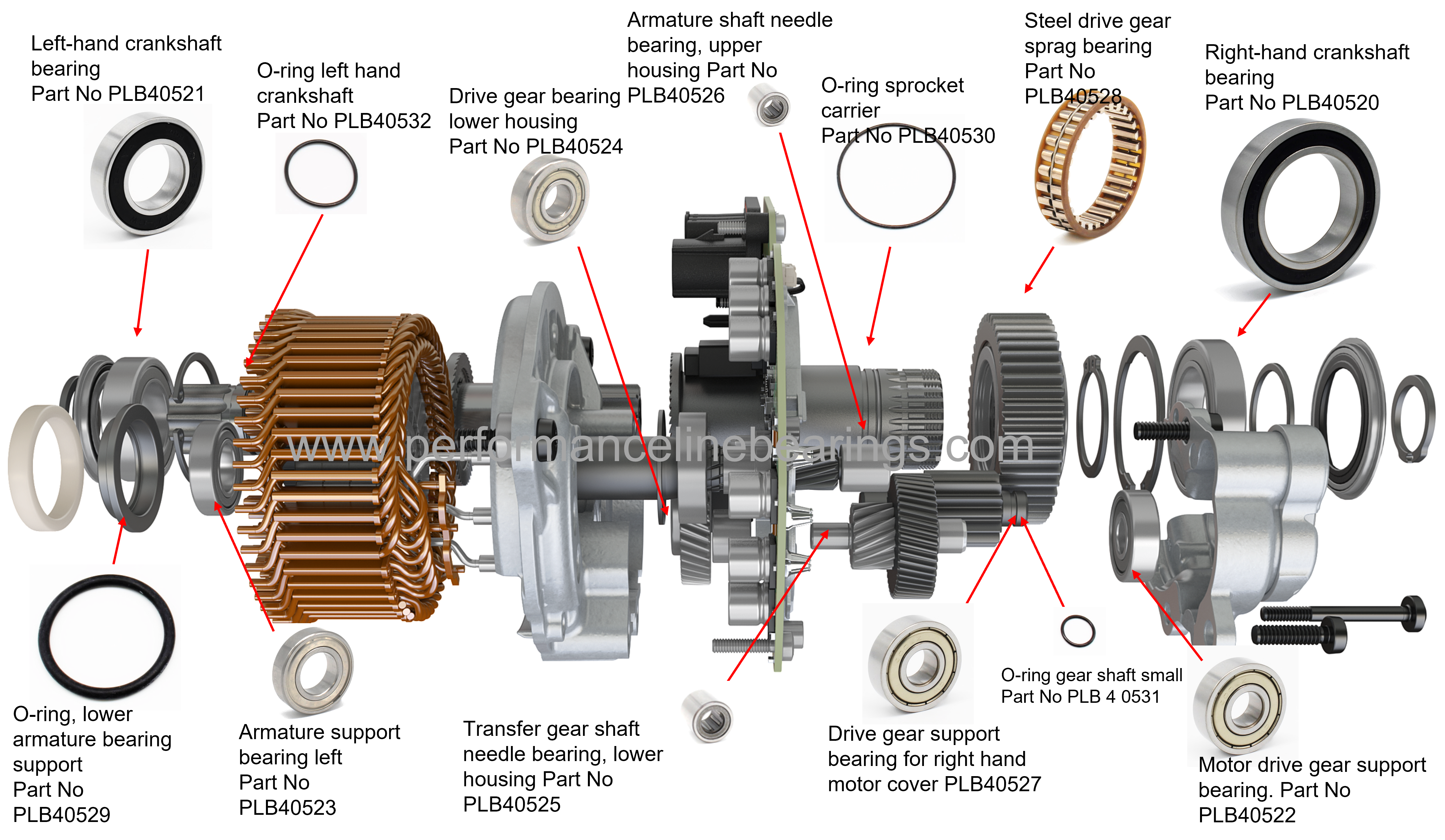 Bosch Gen 4 overhaul bearing kit. Part No PLB40701 - Image 2