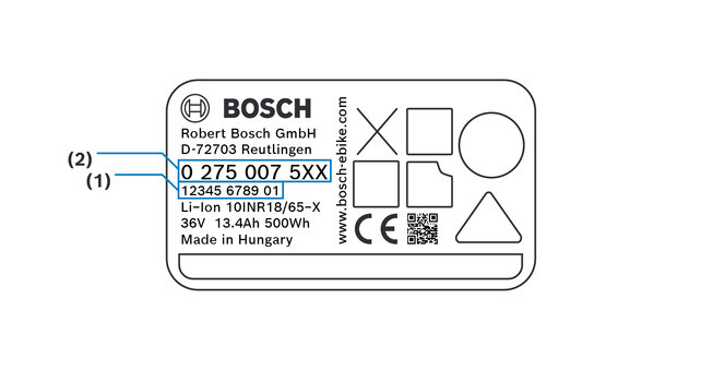 example Bosch eBike Motor Serial Number Label
